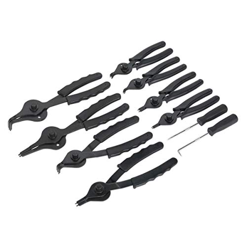 Sealey S01064 Interno/Esterno Circlip Pinza Set (10 Pezzi)
