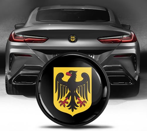 Image of Biomar Labs Rear Trunk Tuning Badge 74mm Compatible with BMW Emblem Bonnet Boot 51148219237 Black Red Yellow EZ 34 - N