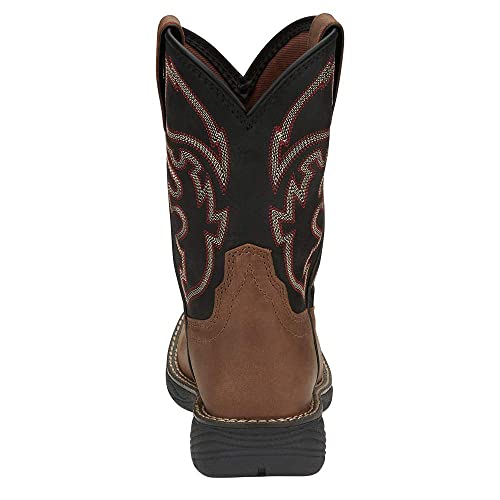 Justin Youth Rush Junior Wide Square Toe Black Cowhide Western Boot4