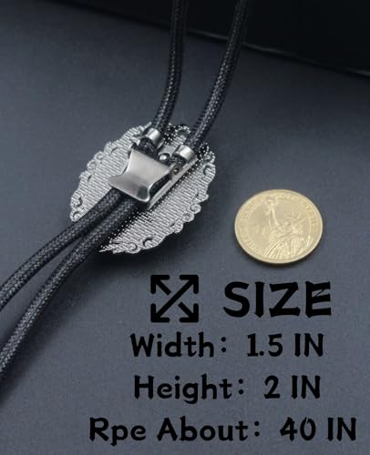 Image of PEARLY JUN Bolo Tie for Women Men Flower Rose Western Cowboy Brown Leather Country Style String Vest Gifts