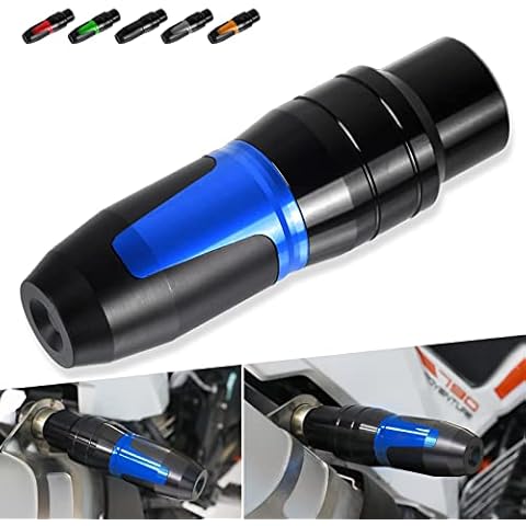 R QIANKONG Universal Motorcycle Exhaust Pipe Protection Anti Falling Bar Frame Sliders Blue Cover