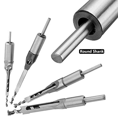 Saiper 4pcs Square Hole Drill Bits Mortising Chisel Set Woodworking Mortise Chisel Square Drill Bit Set (1/4" 5/16" 3/8" 1/2") - Thumbnail 2