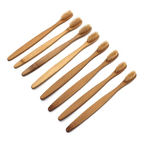 Ipetboom Juego De Cepillos De 8 Piezas Con Cerdas Naturales Suaves Mangos De Madera Y Cuidado Para Encías