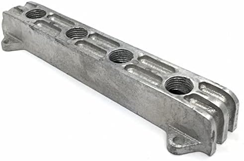 PCZOAN 4 Port Finned Fuel Distribution Log Block VPAFDBA4 hot Rod -(Aluminum)