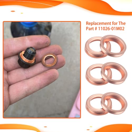 Image of 12PCS Copper Oil Drain Plug Gasket Crush Washers Seal, 11026-01M02 Car Parts Engine Oil Crush Washers Replacement for Nissan /Infiniti Rogue Sentra Xterra Altima Frontier Armada Jukes 350Z G35