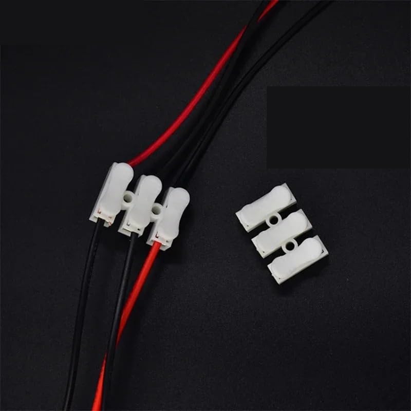 CH2/CH3/ High Pressure Resistant 2pin 3pin 10A 220V Push Quick Wire Cable Connector White Wiring Terminal(CH3,10pcs)