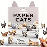 50 Blätter DIY Origami Papier Katzen Kit, 3D Katze Paper Cats Origami Set TierHandgefertigte Origamipapier für Erwachsene Kinder Katzenliebhaber Büro Dekoration Schreibtisch Weihnachten Geschenke
