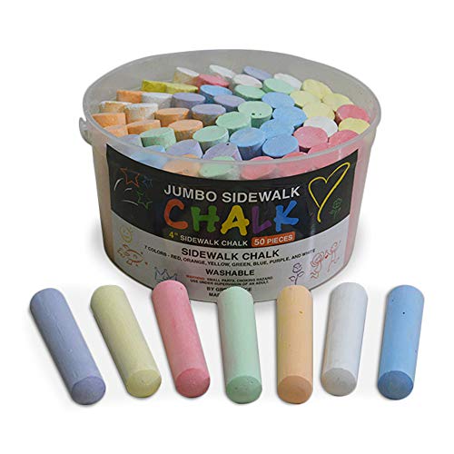 Green Piece Sidewalk Chalk Sets for Kids – 50 Pieces 7 Colored Chalks – Summer Toys For Kids (Pack of 1)