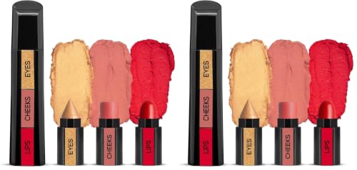 Image of RENEE Fab Face 3 In 1 Makeup Stick Diva 4.5gm|Includes Eyeshadow, Blush & Lipstick| Infused With Vitamin E| Intense Color Payoff| Compact & Travel Friendly (Pack of 2)