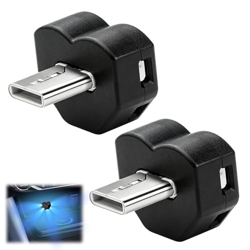 2 Pcs Lampe LED USB C pour Voiture, Éclairage Intérieur Voiture 8 Couleurs RVB, Mini Lumière D’ambiance Type C, Veilleuse USB 5V Plug and Play pour Auto,...
