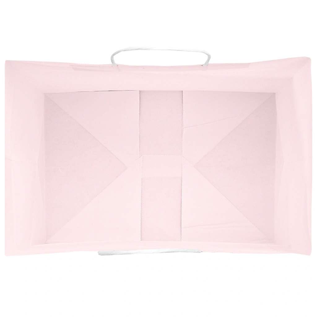 250 Stk. Papiertragetaschen Rosa, Stabile Geschenktüten mit Henkel, 32x22x28 cm Kraftpapier Tüten für Einkauf, Party und Takeaway