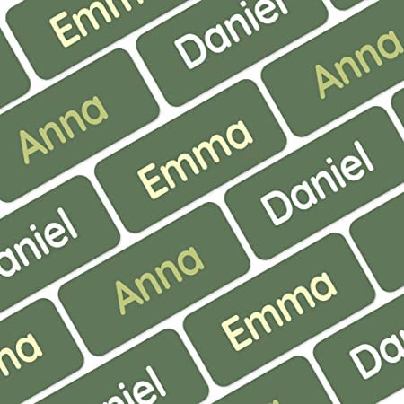 My Nametags® Award-Winning Name Stickers for Clothes & Items | 56 No-Iron, Washable Stick-On Tags for Babies, Kids & Adults (Dark Green)