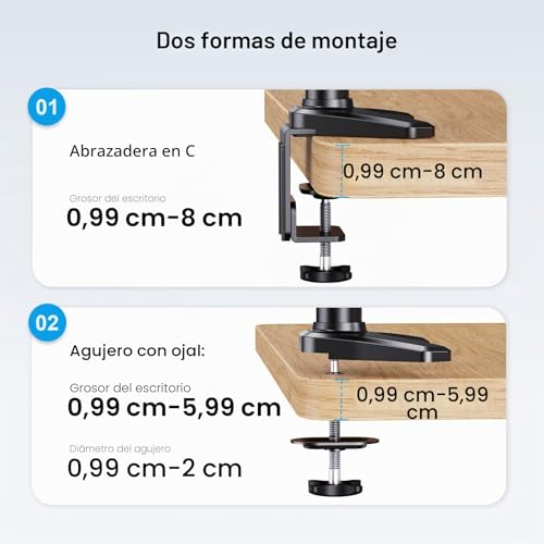 Soporte triple para monitores de 13 a 32 pulgadas brazo ajustable 8 kg 6