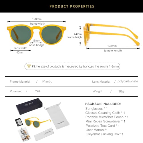 Image of Gleyemor Kids Polarized Cute Round Sunglasses for Kids Girls Boys Age 3-8
