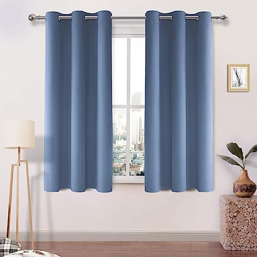 Image of DWCN Blackout Curtains for Bedroom Living Room W38 x L54 Inch Dusty Blue