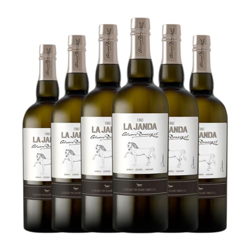 Domecq Fino La Janda Palomino Fino Jerez-Xérès-Sherry 75 cl Vino generoso (Caja de 6 Botellas de 75 cl)