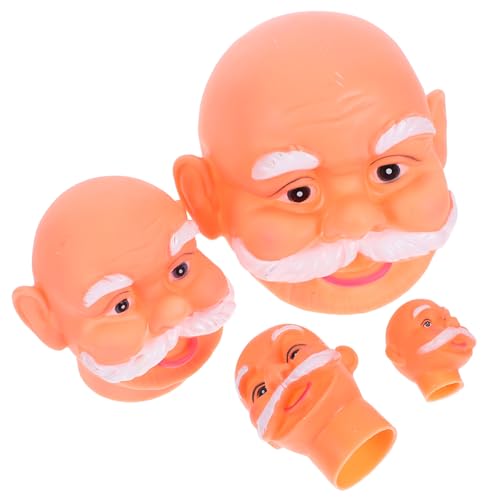 Lurrose 4 Cabezas de Papá Noel para Manualidades: Cabeza de Papá Noel de Vinilo para Manualidades, Ideal para Decorar Fiestas navideñas y el hogar.