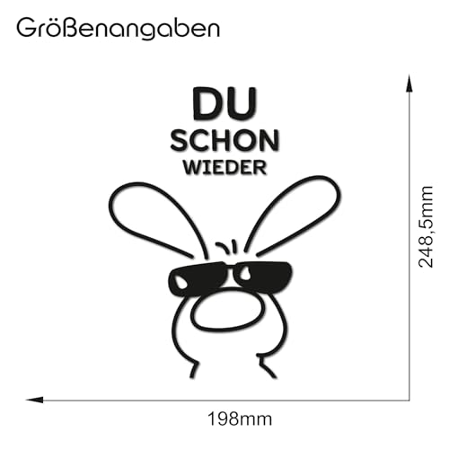 Deko Aufkleber WC Deckel Toilettendeckel Bad Badezimmer Klo Funsticker Toilettensitz Klodeckel lustiger Spruch selbstklebend (K153-13 Du schon wieder Hase)