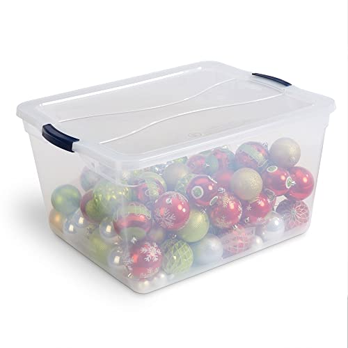 Rubbermaid Cleverstore Home/Office Organization 71 Quart Latching Plastic Storage Tote Container Box Bin With Lid, Clear (8 Pack) #TOP4