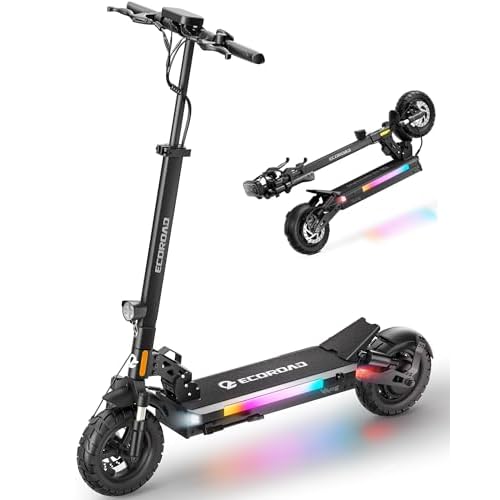 ECOROAD Electric Scooter for Adults, 1000W Peak Motor Up to 31 MPH, 37+ Miles Long Range, 10" All-Terrain Pneumatic Tires, Foldable Heavy Duty 330+ lb