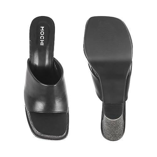 Image of Mochi Women Chunky High Heel Fashion Slip-on Sandal