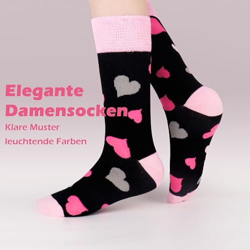 Jeasona 10 Paar Bunte Socken Damen 39-42 Baumwolle Diabetikersocken Damen Ohne Gummi Sommer Lange Socken 39-42 Bunt Strümpfe Bunt Ohne Gummibund Damensocken Hohe Ringelsocken