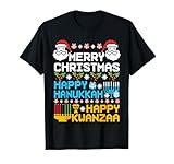 Christmas Hanukkah Kwanzaa Pajamas Jewish Afro Ugly Sweater T-Shirt