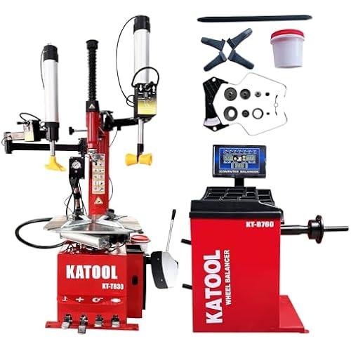 KATOOL 2.0 HP Motor Bead Blaster Tire Changer Machine Wheel Balancer Combo Tire Machine 24 Rim Wheel Tire Changer Wheel Changers
