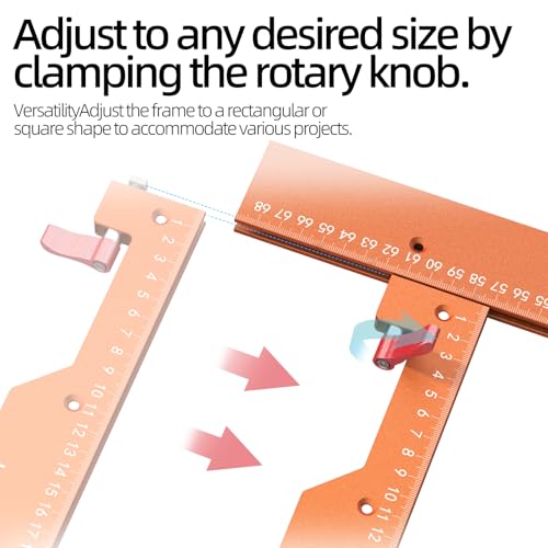 Image of Imbot Adjustable Rectangle Router Jig - Professional Groove Router Jig For Precise Grooving, Square & Rectangular Slots, Mortises, And Panel Molding，Work Up To 21.85 inch X 21.85 inch