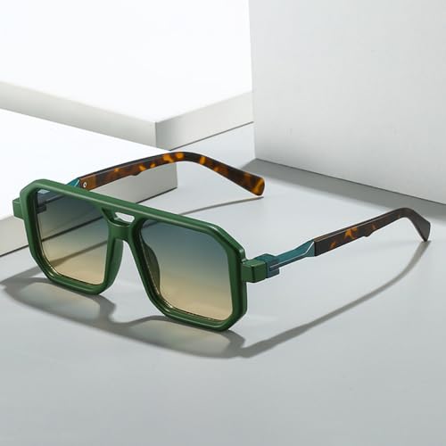 Lunettes de soleil à double ponts et verres polygonaux dégradés de mode - 4