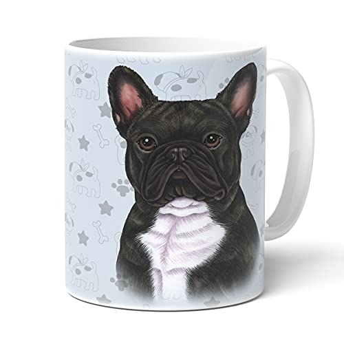power gift FRANZÖSISCHE BULLDOGGE (D) - Kaffeetasse, Becher, Teetasse aus hochwertiger Keramik. Kaffeebecher mit schöner Grafik und Spruch in deutscher Sprache. Praktisches Geschenk.