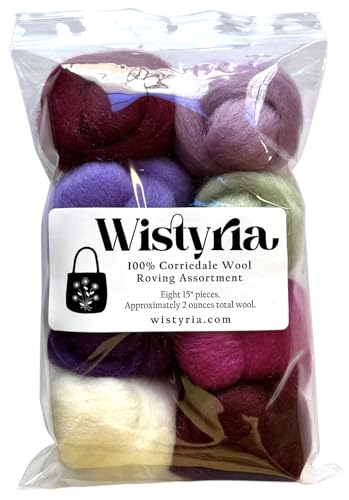 Wistyria Editions Wool Roving (8 Pack), .22oz, Lilacs