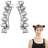 Suncalla 2 Pcs Punk Spike Hair Clips Silver Goth Rivet Studded Hair Accessories for Women Musical Costume