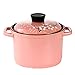 Kitchen Garnek do gotowania garnek garnek garnek ceramiczny domowy garnek gaz ogień garnek do zupy garnek wysoka temperatura duża pojemność zapiekanka ręcznie malowany garnek zupa owsianka (kolor: Różowy, rozmiar: 28 * 19,5 cm)