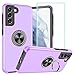 Unzerstörbar für Samsung Galaxy S21 5G Hülle, [Eingebetteter Ständer] [PC+TPU Militärgrad Schutzhülle] Starke Stoßfestigkeit Handyhülle Samsung S21 Fallschutz Kratzfeste Hülle für Samsung S21 Violett
