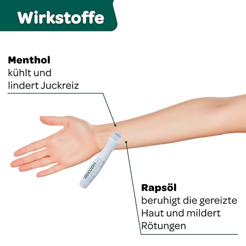 RECOTIN Mückenstich Roll On 2x 15ml – 100% natürlicher Wirkstoff - Für Kinder & Erwachsene - Soforthilfe bei Mückenstichen - Mückenroller - Anti Juckreiz Stift - Mückenstift Roll On