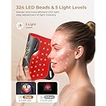 LED Light Therapy mask (E106A) Red Light Therapy for Face and Neck, 7-in-1 Colors Led Face Mask Light Therapy with 324 LED Beads, 5 Brightness Levels & 20 Mins Timer Function for Home & Travel - Image 3