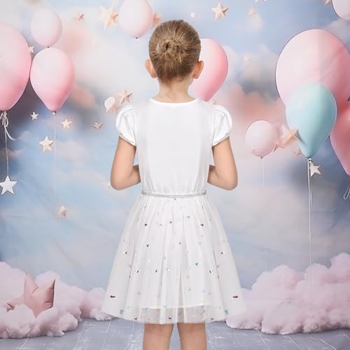 Robe blanche fille confortable en tulle pour ne pas gratter - 3