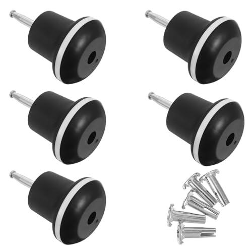 Healeved 5Pcs Fixed Office Chair Wheels Replacement with Long Stem 8X36Mm, Non-Slip Swivel Casters for Carpet, Tile, Hardwood Floors, Stable Bell Glides for Office Furniture