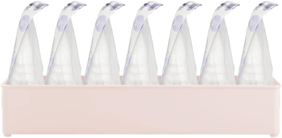 mDesign Storage Organizer Bin for Kitchen Cabinet, Pantry, Refrigerator, Countertop - Breast Milk, Bottles, Sippy Cups, Kids/Toddlers Food Pouches, Baby Food Jars, 2 Pack - Light Pink/Blush
