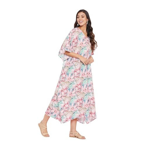 Image of Oussum Women Long Maxi Plus Size Polyester Kaftan Gown, Womens Kaftan Dresses Lounge Resort Wear, Plus Size Kaftan
