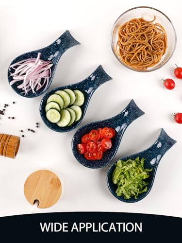 ANTIS'S HOME Ceramic Spoon Rest, Starry Night Glaze Spoon Holder, Heat Resistant Rest for Kitchen Counter, Teaspoon and Cooking Utensil Rest, Decorative Spoon Rest Kitchen Accessory - Image 5