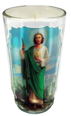 Concord Import 802739 Candles Crystal San Judas Tadeo, Green