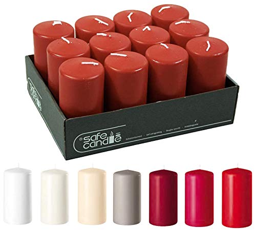 Bougies de l'Avent rouge carmin 12 cm pilier cire pour décoration