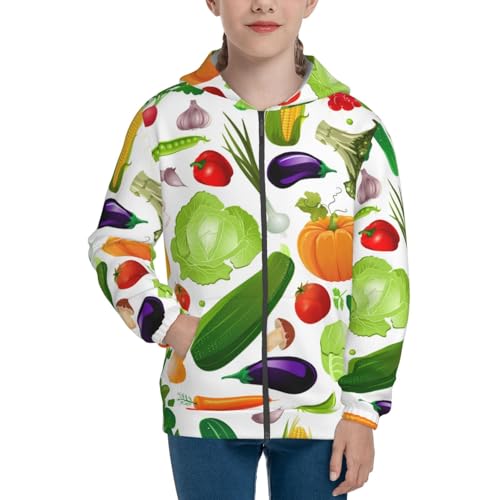 Vegetables2 Kid Hoodies Boys Zip Up Sweatshirts Girls Pullover with Pocket3