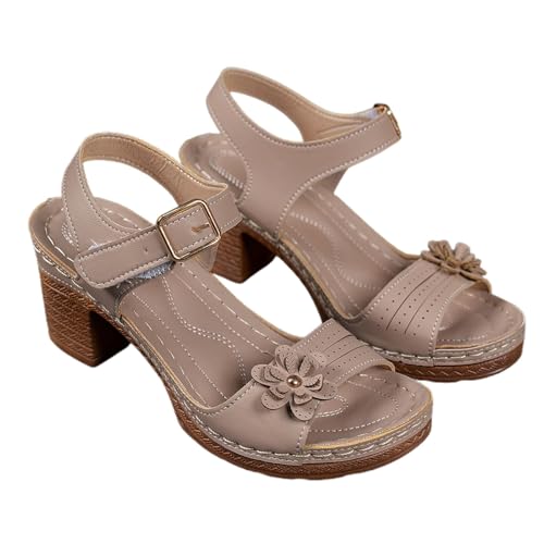 Zapatos de Tacón Mujer Verano resistentes al agua con plataforma baja con suela gruesa y plantilla extraíble sandalias suave plantilla sandalias punta abierta zapatos Ideal para exterior e interior