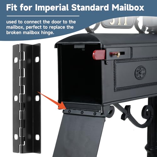 Mailbox Door Hinge Replacement for Imperial Small Mailbox with 6 Hinge Screws, Aluminum Alloy Mailbox Door Repair Hinge kit
