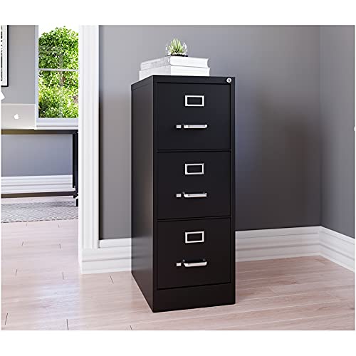 Hirsh 22-In Deep 3 Drawer - Letter Width - Vertical Metal File Cabinet - Black - Commercial Grade - Fully Assembled #TOP5