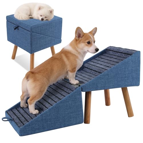 Image of Dog Stairs for Small Dogs, 2-in-1 Pet Steps & Ottoman