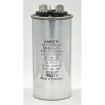 AMBER - 70+10 MFD 370 VAC - MI37100R700 - Round Dual 70 + 10 MFD 370V - Motor Run HVAC Capacitor ; Works with All Brands Lennox; RHEEM; Trane; Carrier; GENTAQ; Titan PRO; Dayton; PROTECH